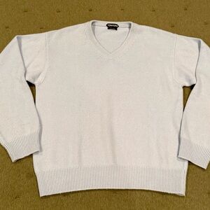 Tom Ford Pale Blue V-Neck Cashmere Sweater
